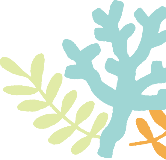 サンゴと海草: サンゴと海草のイラスト。