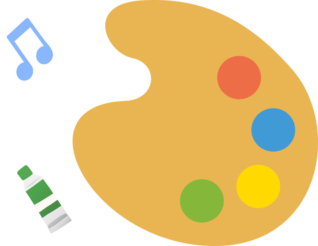 絵具とパレット